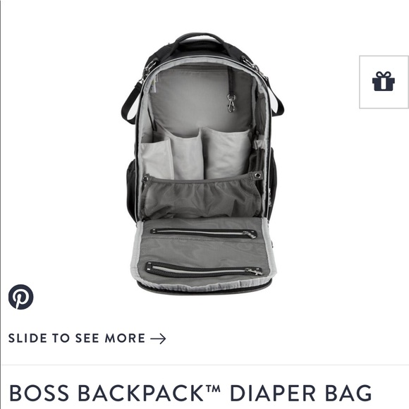 COPY - ItzyRitzy Black Herringbone Boss Backpack Diaper Bag - Picture 4 of 10